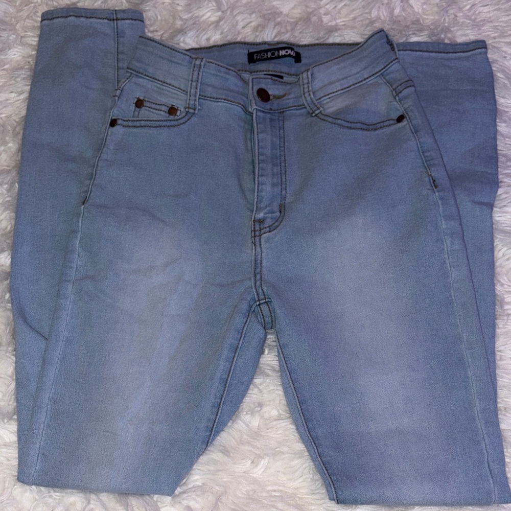 Fashion Nova Sky Blue Denim Pants